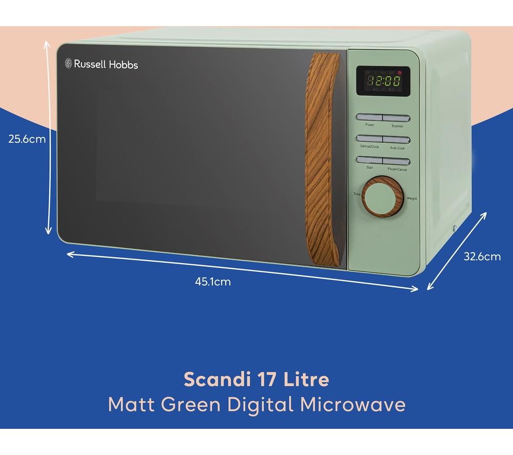 RUSSELL HOBBS Scandi RHMD714MG-N Compact Solo Microwave - Green