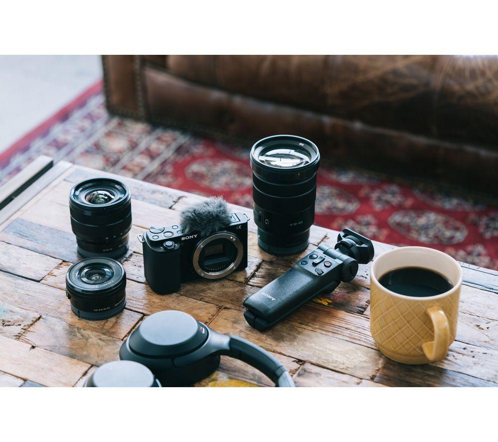 SONY ZV-E10 Mirrorless Vlogging Camera & GP-VPT2BT Shooting Grip Bundle - Body Only