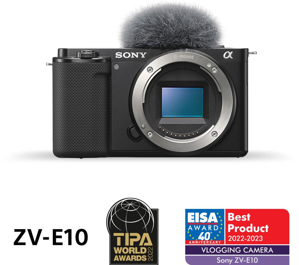 SONY ZV-E10 Mirrorless Vlogging Camera & GP-VPT2BT Shooting Grip Bundle - Body Only