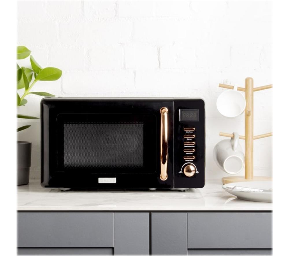 HADEN Salcombe 197061 Solo Microwave - Black & Copper