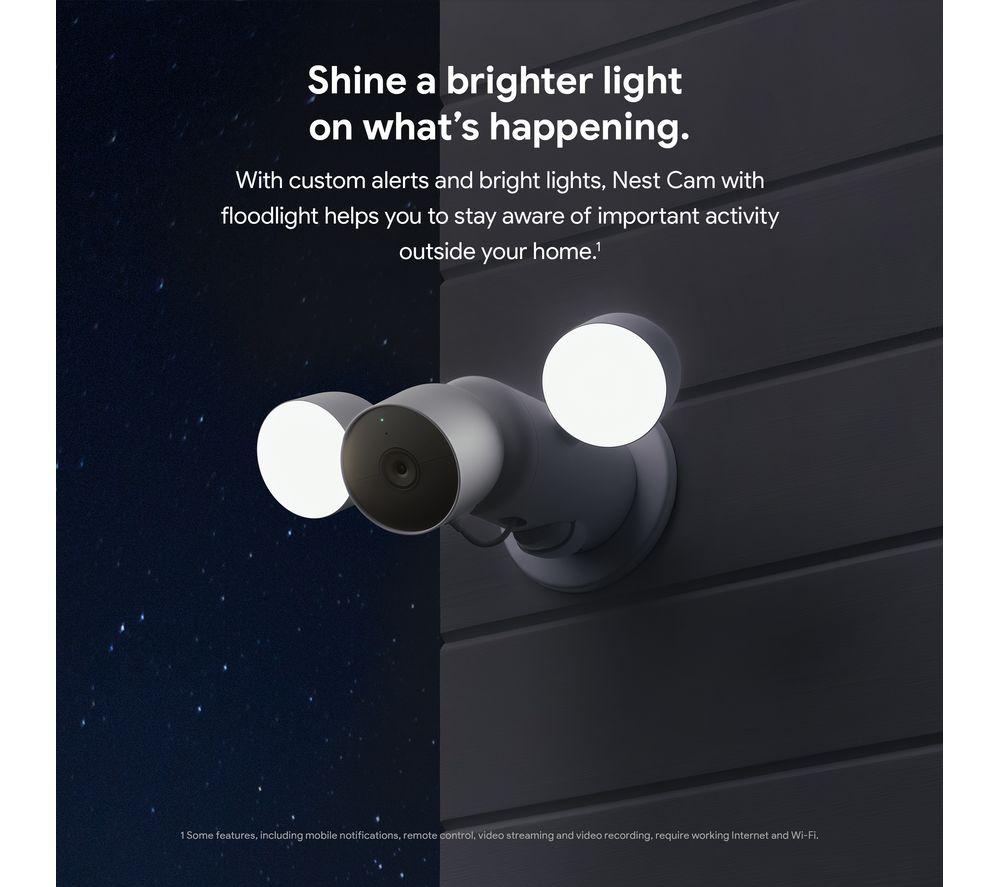 GOOGLE Nest Cam Outdoor Smart Security Camera with Floodlight - Wired