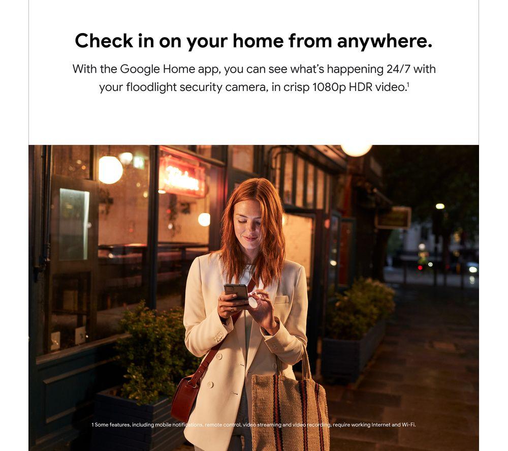 GOOGLE Nest Cam Outdoor Smart Security Camera with Floodlight - Wired