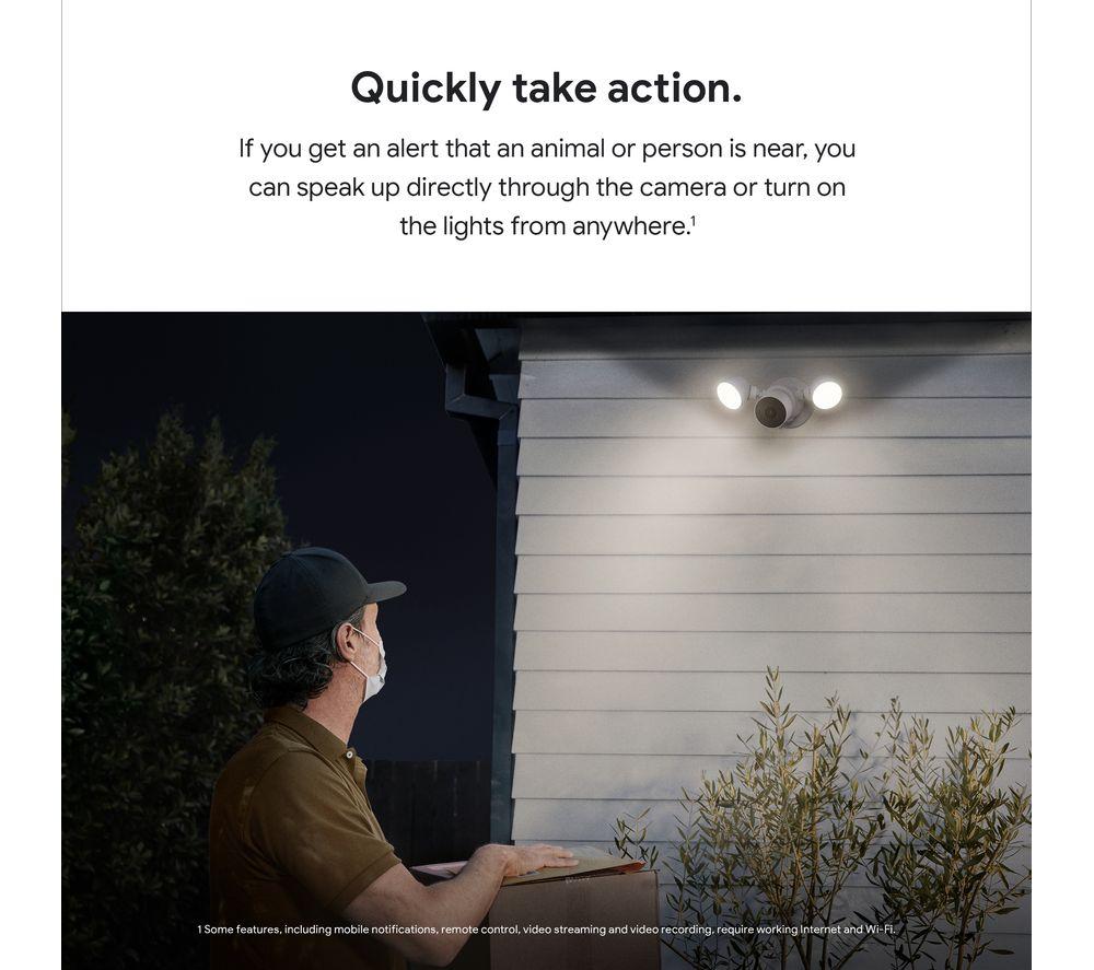 GOOGLE Nest Cam Outdoor Smart Security Kamera mit Flutlicht – kabelgebunden