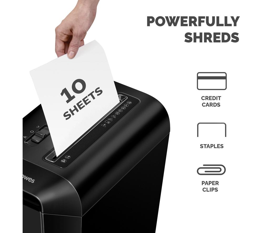 Destructora de papel de corte cruzado Fellowes Powershred LX65 - Negro
