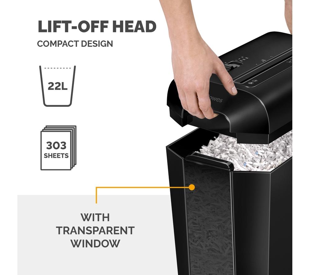Destructora de papel de corte cruzado Fellowes Powershred LX65 - Negro