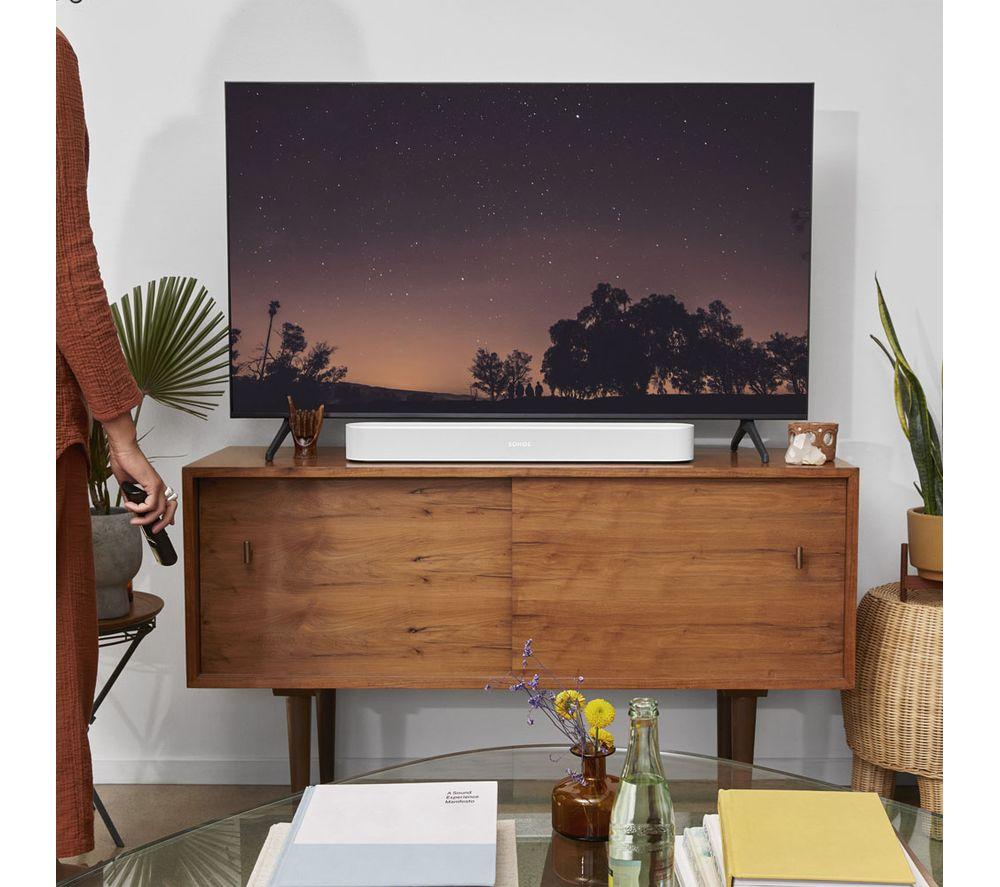 SONOS Beam (Gen 2) Compact Sound Bar with Dolby Atmos, Alexa & Google Assistant - White