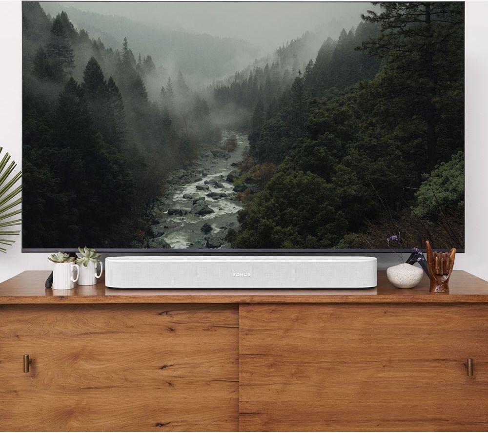 SONOS Beam (Gen 2) Compact Sound Bar with Dolby Atmos, Alexa & Google Assistant - White