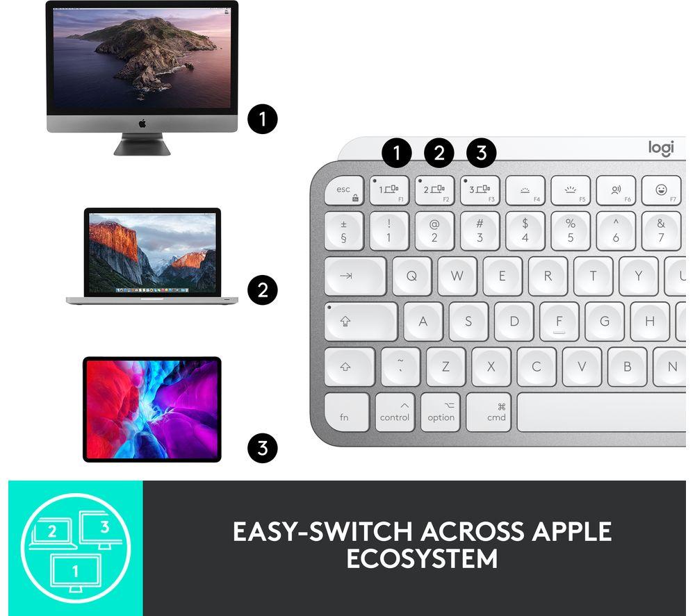 Teclado inalámbrico Logitech MX Keys Mini para Mac - Gris pálido