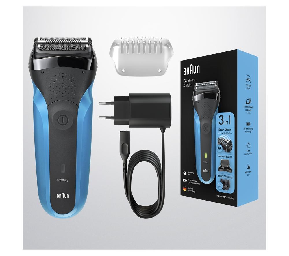 BRAUN Series 3 310BT Wet & Dry Shaver - Blue & Black