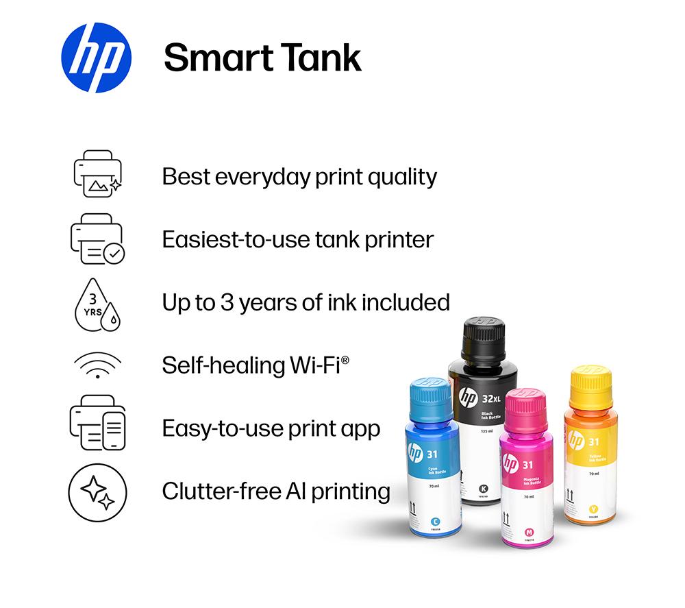 HP Smart Tank 7605 All-in-One Wireless Ink Tank Printer | Home Office | Up to 3 years Ink included