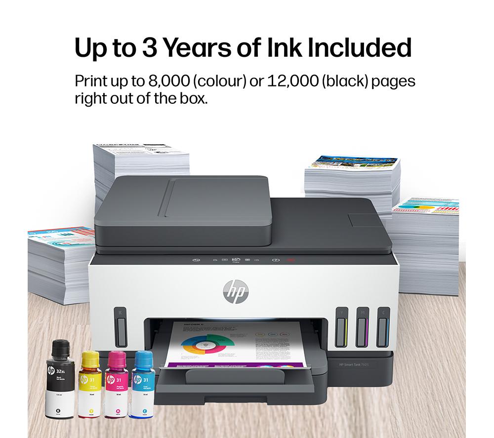 HP Smart Tank 7605 All-in-One Wireless Ink Tank Printer | Home Office | Up to 3 years Ink included