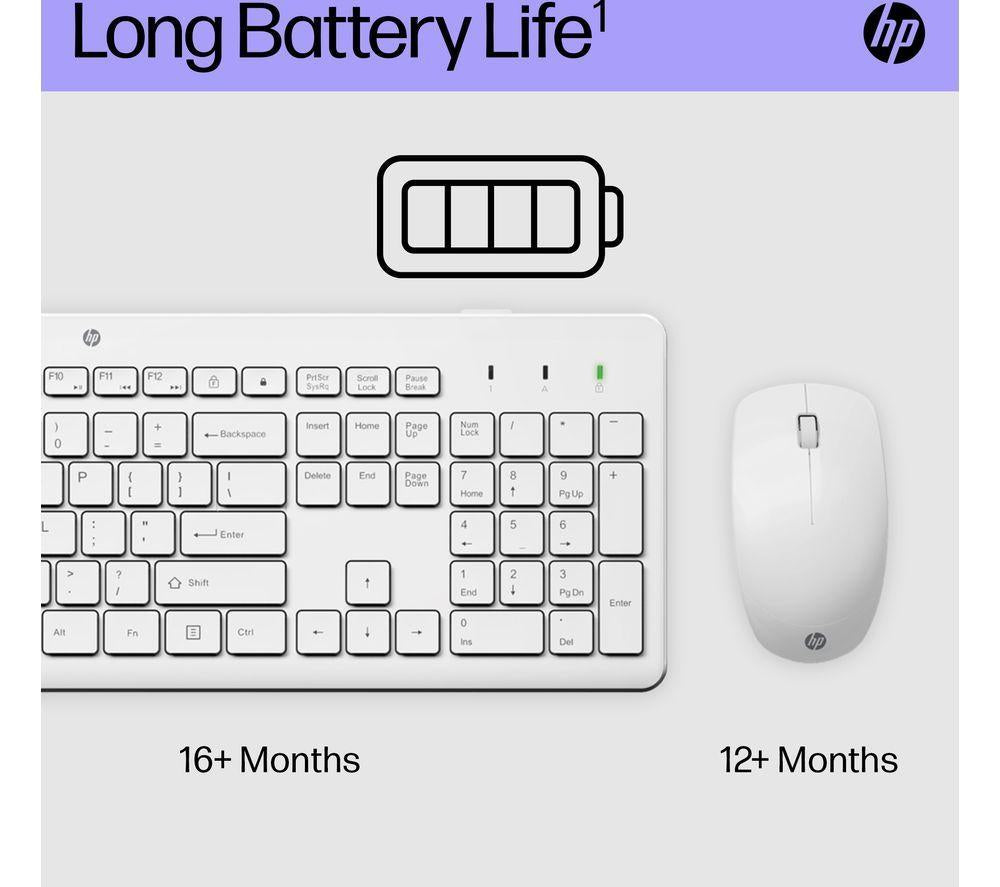 HP 230 Wireless Keyboard & Mouse Set - White