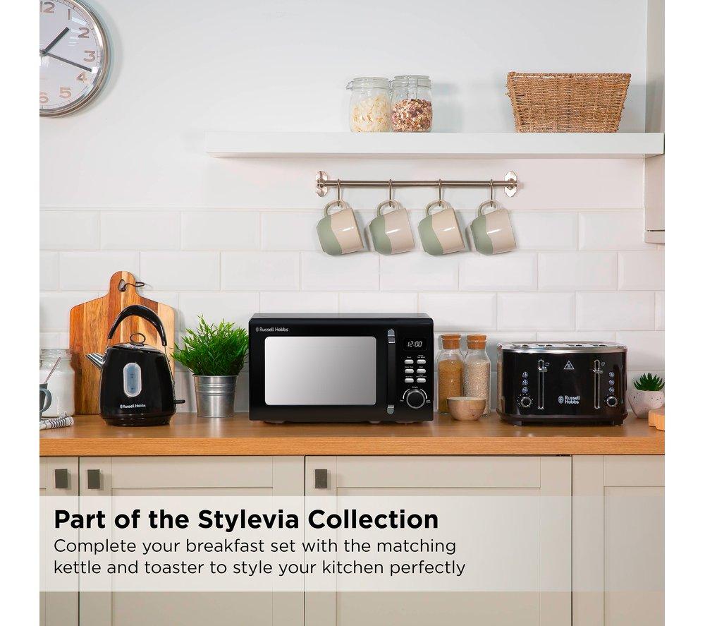 RUSSELL HOBBS Stylevia RHM2026B Kompakt-Solo-Mikrowelle – Schwarz