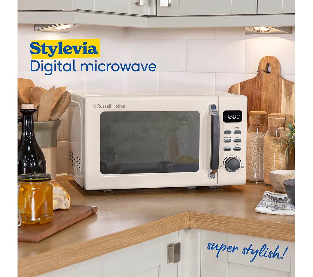 RUSSELL HOBBS Stylevia RHM2026C Compact Solo Microwave - Cream
