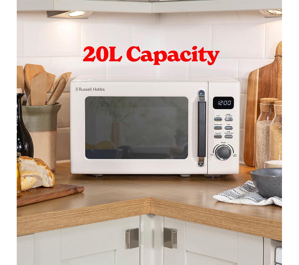 RUSSELL HOBBS Stylevia RHM2026C Compact Solo Microwave - Cream