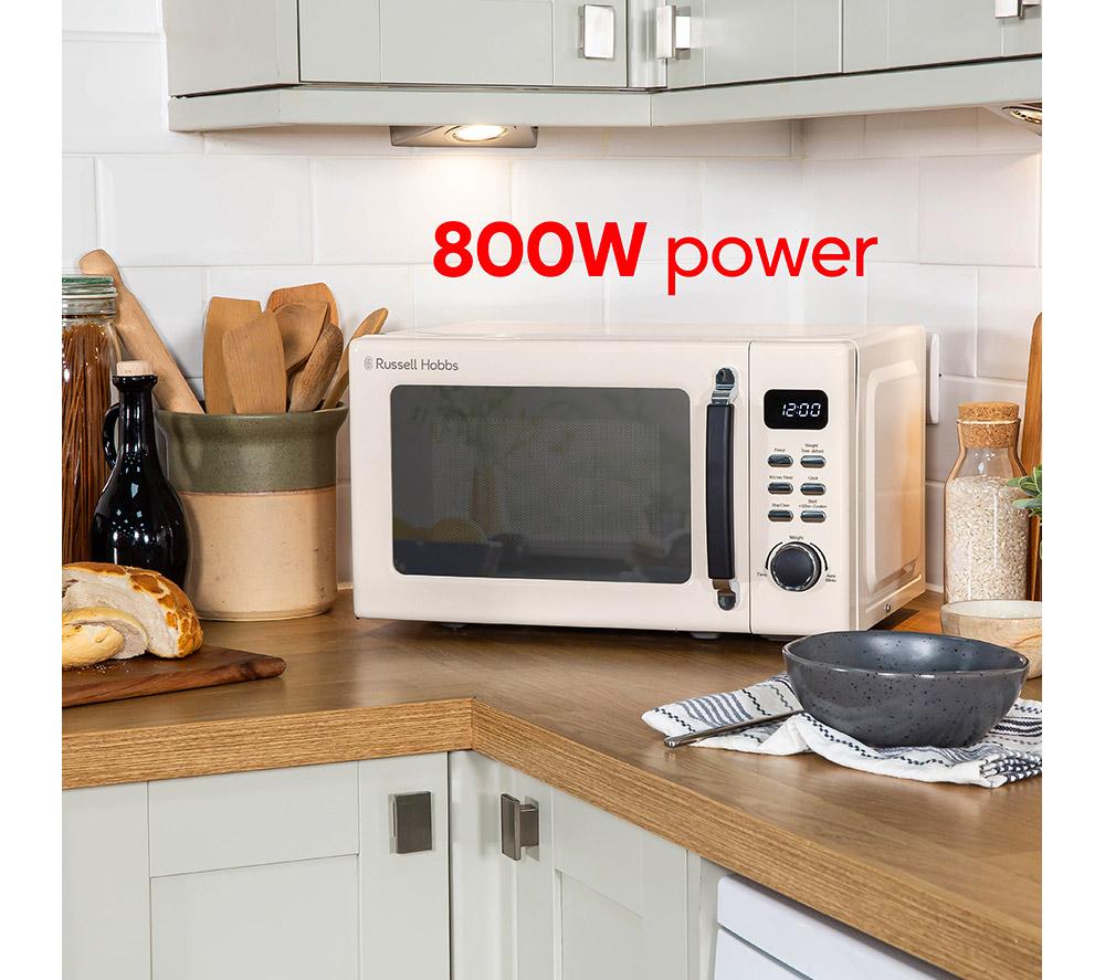 RUSSELL HOBBS Stylevia RHM2026C Compact Solo Microwave - Cream
