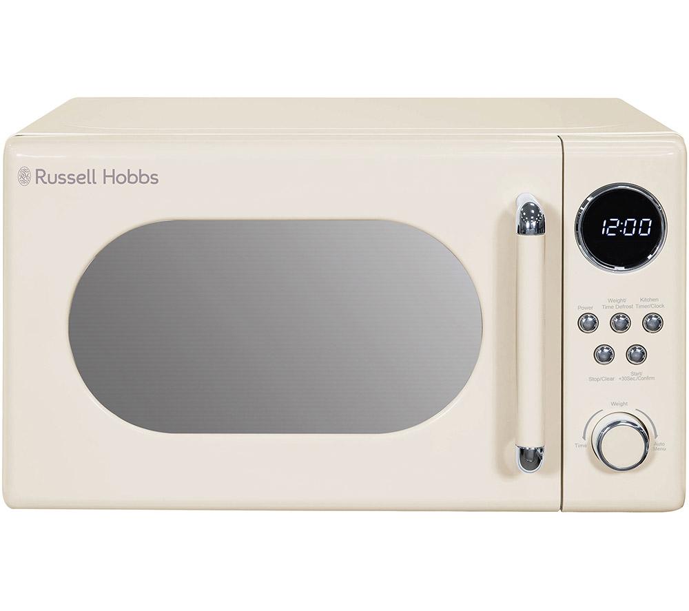 RUSSELL HOBBS Retro RHM2044C Compact Solo Microwave - Cream