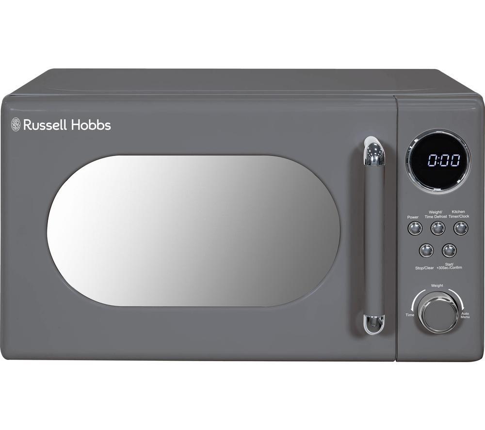RUSSELL HOBBS Retro RHM2044G Compact Solo Microwave - Grey