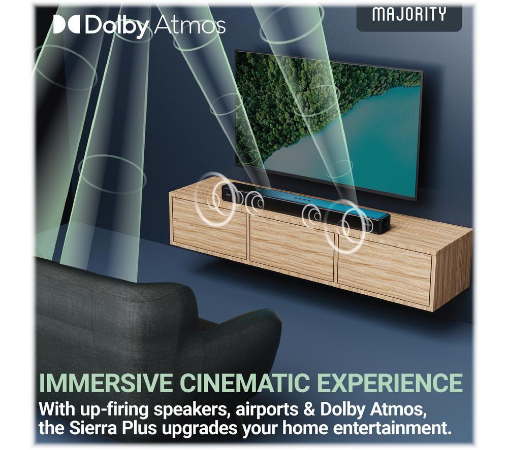 MAJORITY Sierra Plus 2.1.2 Wireless Sound Bar with Dolby Atmos - Black
