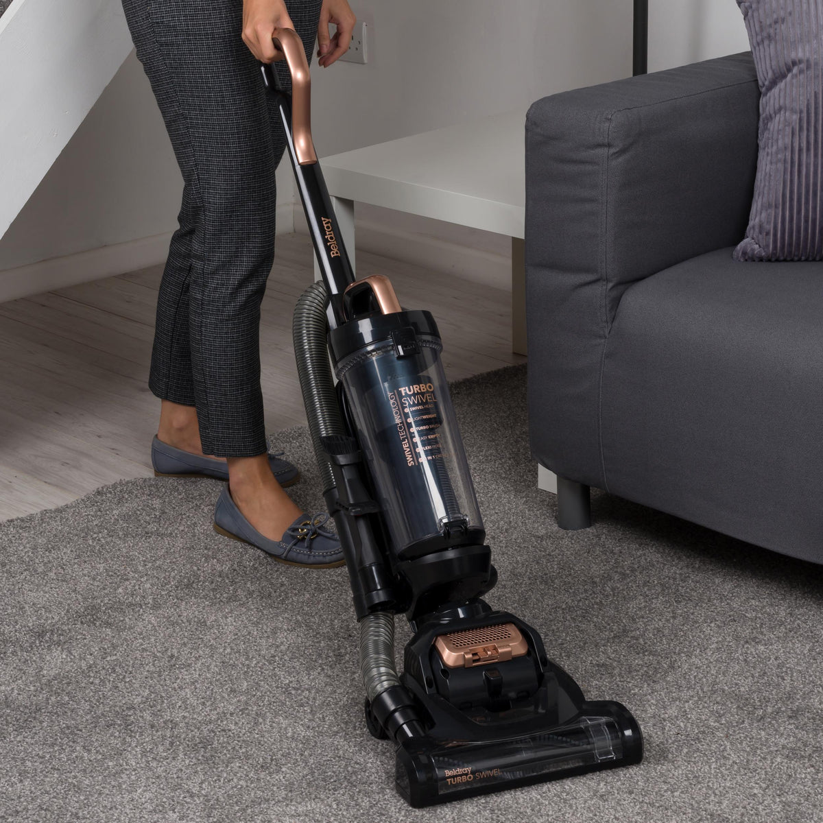 BELDRAY Turbo Swivel BEL0648NRG Upright Bagless Vacuum Cleaner - Black & Rose Gold