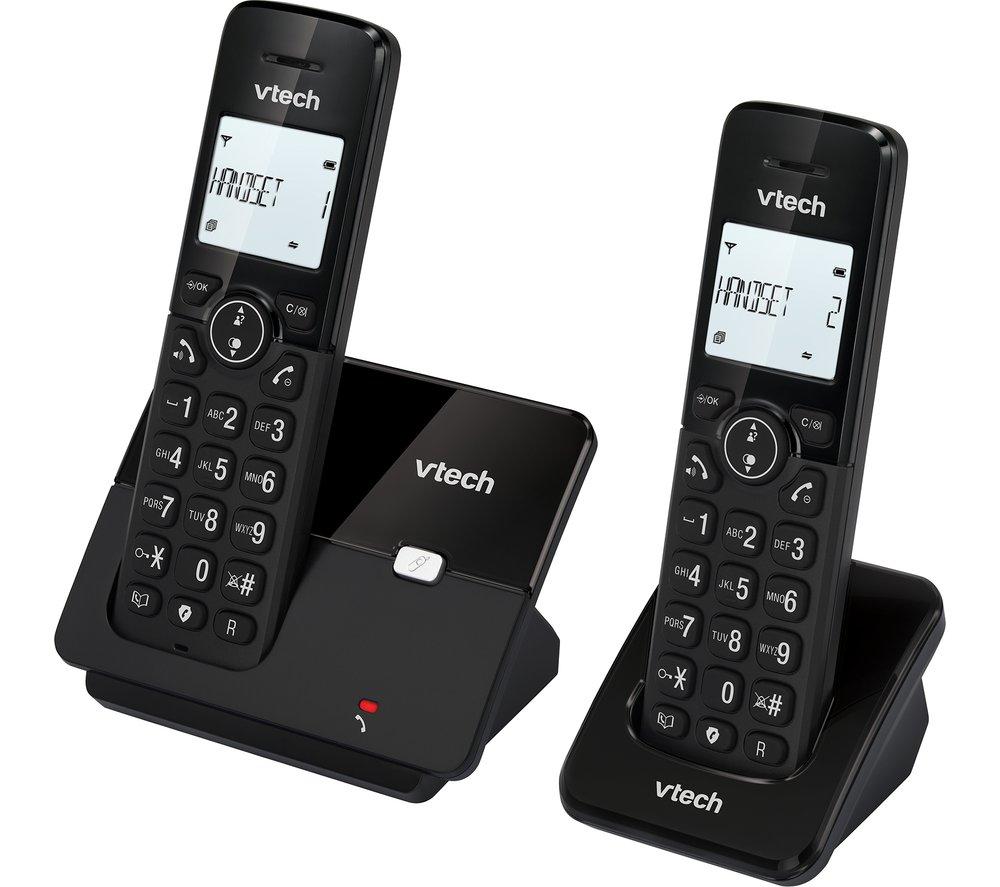 VTECH CS2001 Cordless Phone - Twin Handsets, Black
