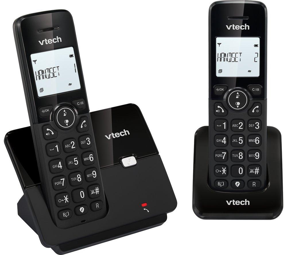 VTECH CS2001 Cordless Phone - Twin Handsets, Black