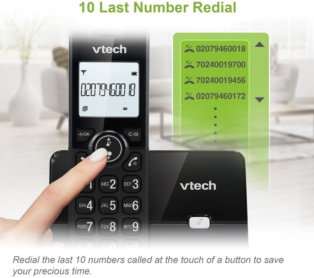 VTECH CS2001 Cordless Phone - Twin Handsets, Black