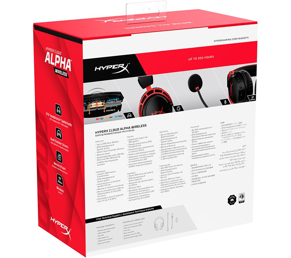HYPERX Cloud Alpha Wireless Gaming Headset Schwarz & Rot