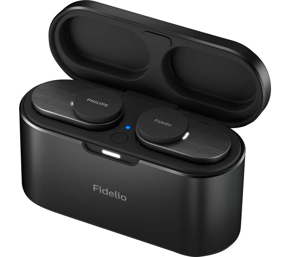 PHILIPS Fidelio T1BK/00 Wireless Bluetooth Noise-Cancelling Earbuds - Black
