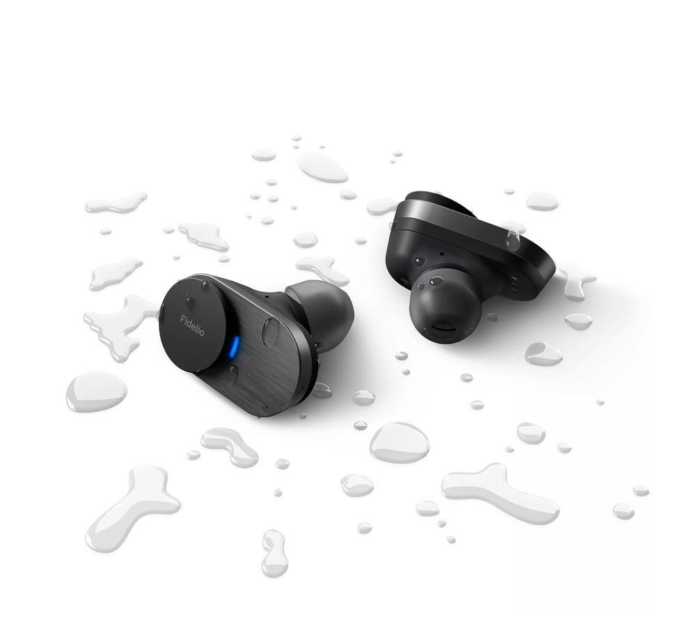 PHILIPS Fidelio T1BK/00 Wireless Bluetooth Noise-Cancelling Earbuds - Black