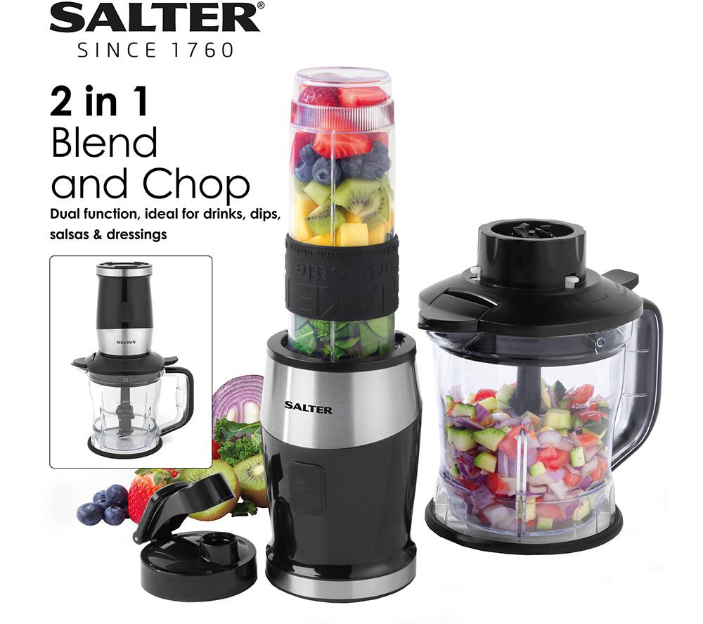 SALTER 2-in-1 EK5029 Blender & Mini Chopper - Black & Silver