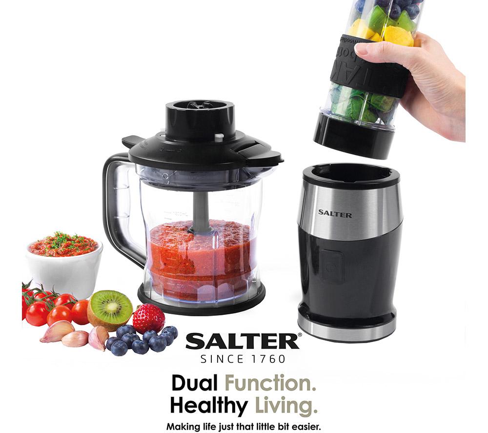 SALTER 2-in-1 EK5029 Blender & Mini Chopper - Black & Silver