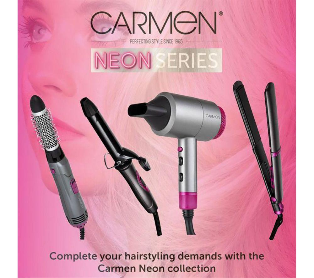 CARMEN Neon C81128 Hair Dryer, Straightener & Curling Tong Set - Grey, Purple & Black