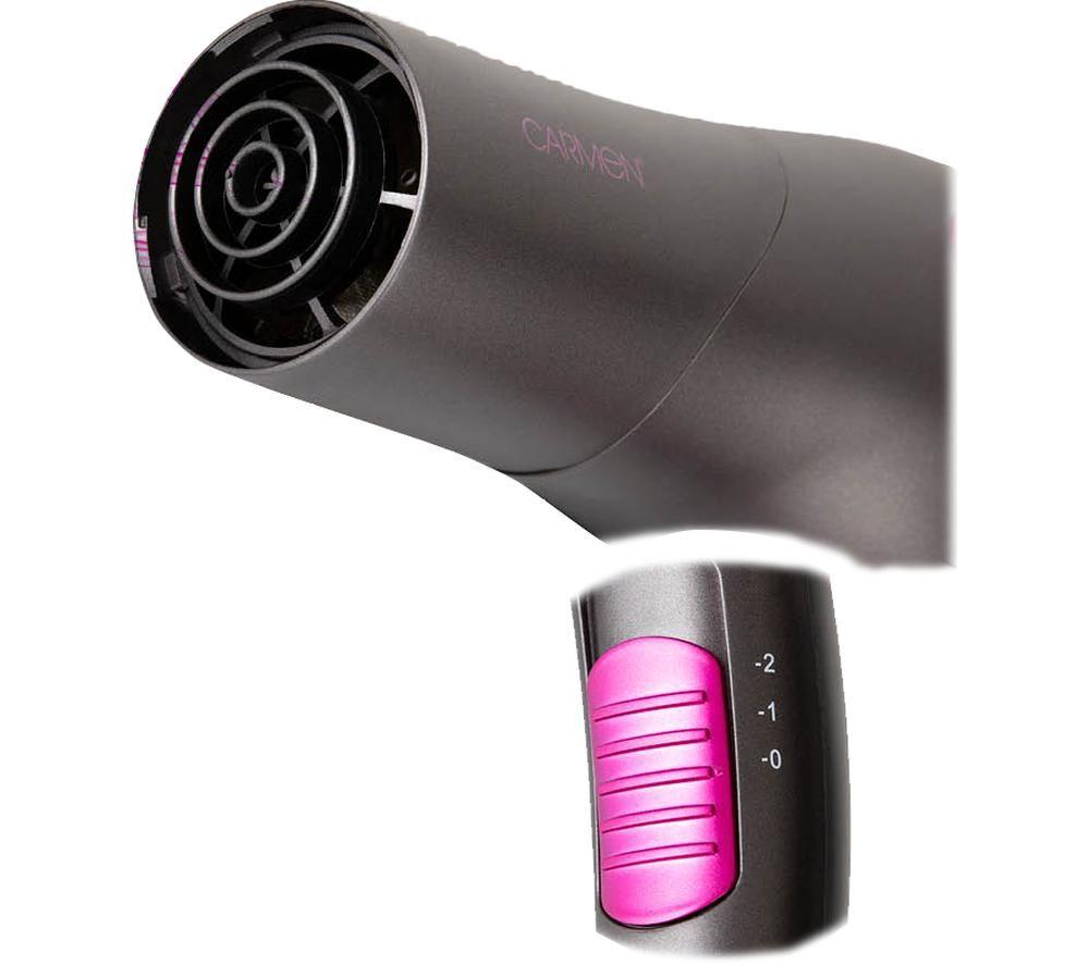 CARMEN Neon C81128 Hair Dryer, Straightener & Curling Tong Set - Grey, Purple & Black
