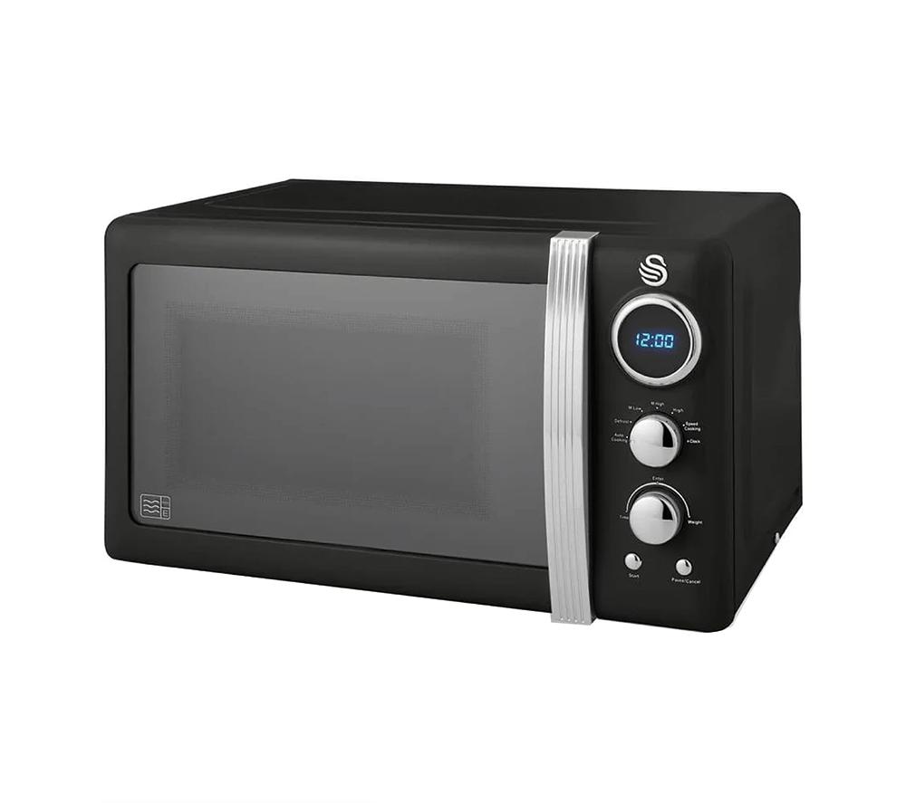 SWAN Retro SM22030LBN Solo Microwave - Black