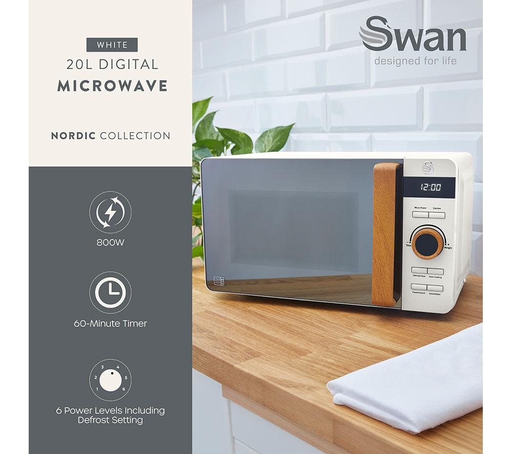 SWAN Nordic SM22036LWHTN Solo Microwave - White
