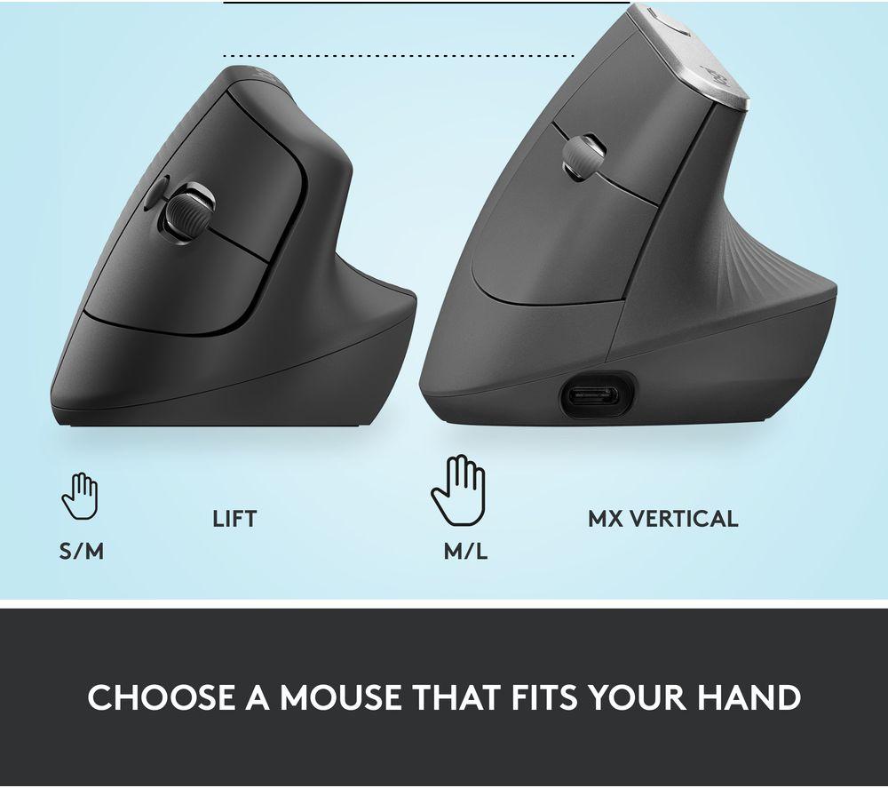 Ratón óptico ergonómico vertical Logitech Lift - Grafito