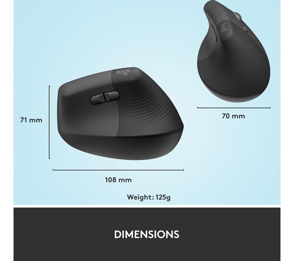 Ratón óptico ergonómico vertical Logitech Lift - Grafito