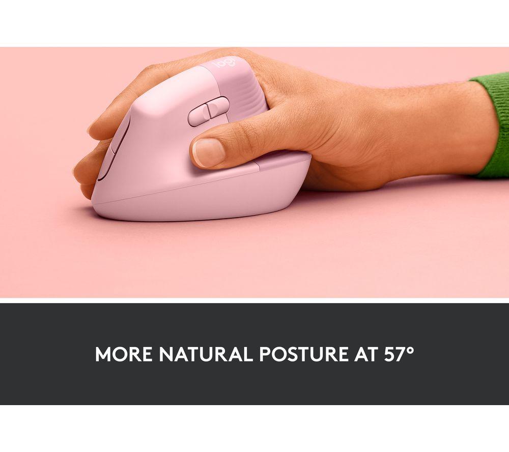 Ratón óptico ergonómico vertical LOGITECH Lift - Rosa