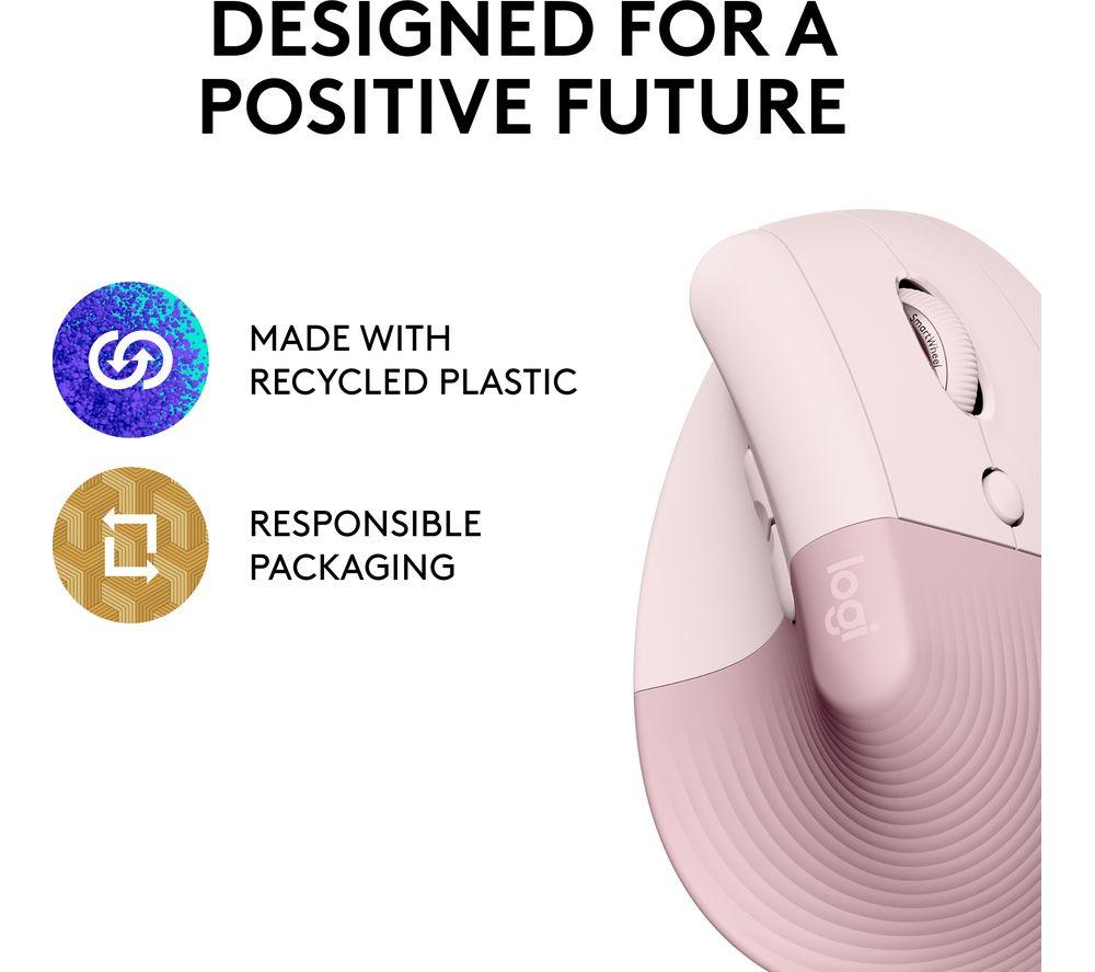 Ratón óptico ergonómico vertical LOGITECH Lift - Rosa