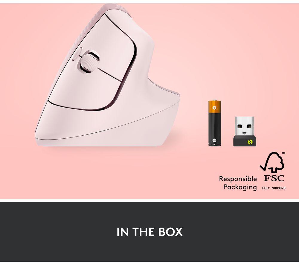 Ratón óptico ergonómico vertical LOGITECH Lift - Rosa