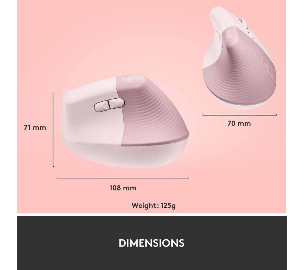 Ratón óptico ergonómico vertical LOGITECH Lift - Rosa