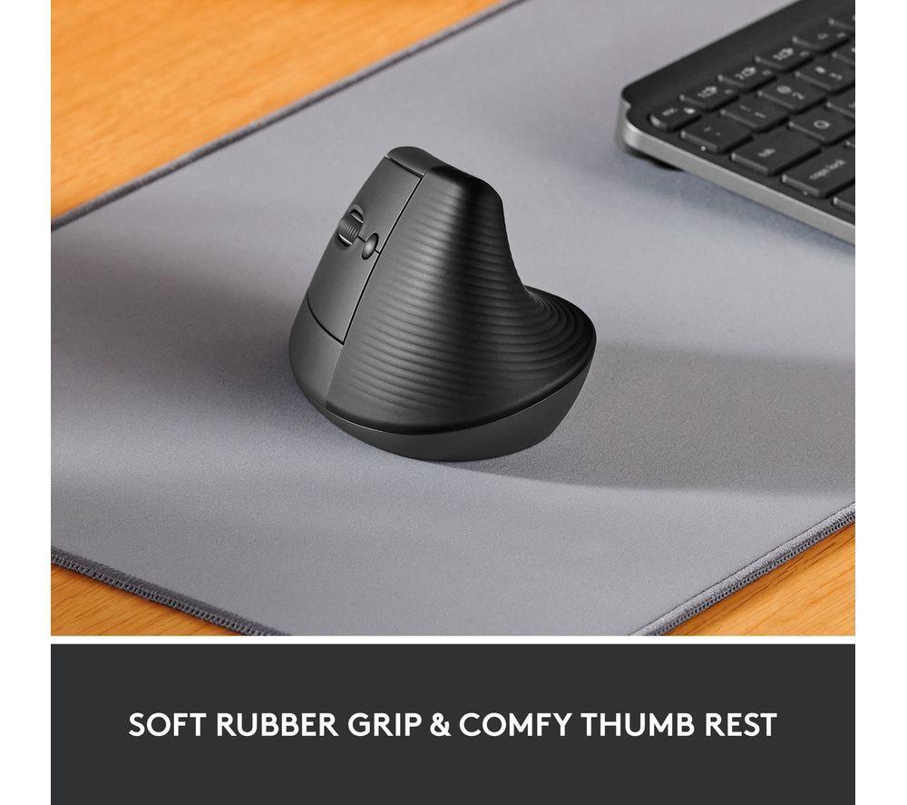 Ratón óptico ergonómico vertical LOGITECH Lift - Grafito, para zurdos
