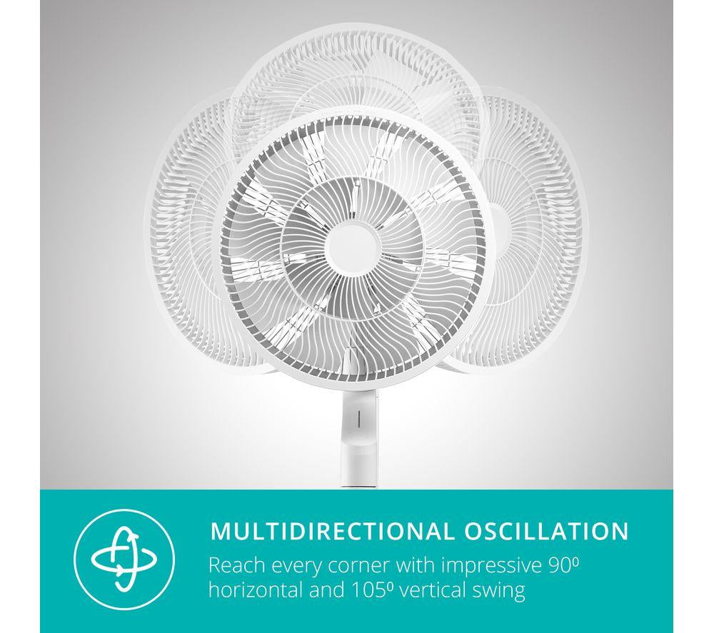 DUUX Whisper Flex Ultimate DXCF15UK 13.8” Smart Cordless Pedestal Fan with Battery Pack - White