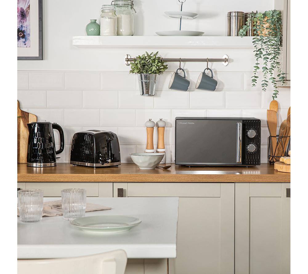 RUSSELL HOBBS Honeycomb RHMM715B Compact Solo Microwave - Black