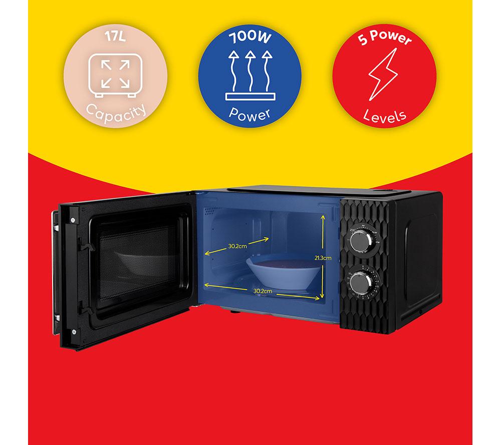 RUSSELL HOBBS Honeycomb RHMM715B Compact Solo Microwave - Black