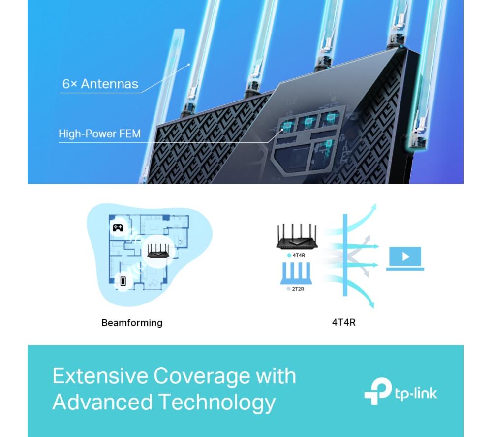 TP-LINK Archer AX73 WiFi Cable & Fibre Router - AX 5400, Dual-band