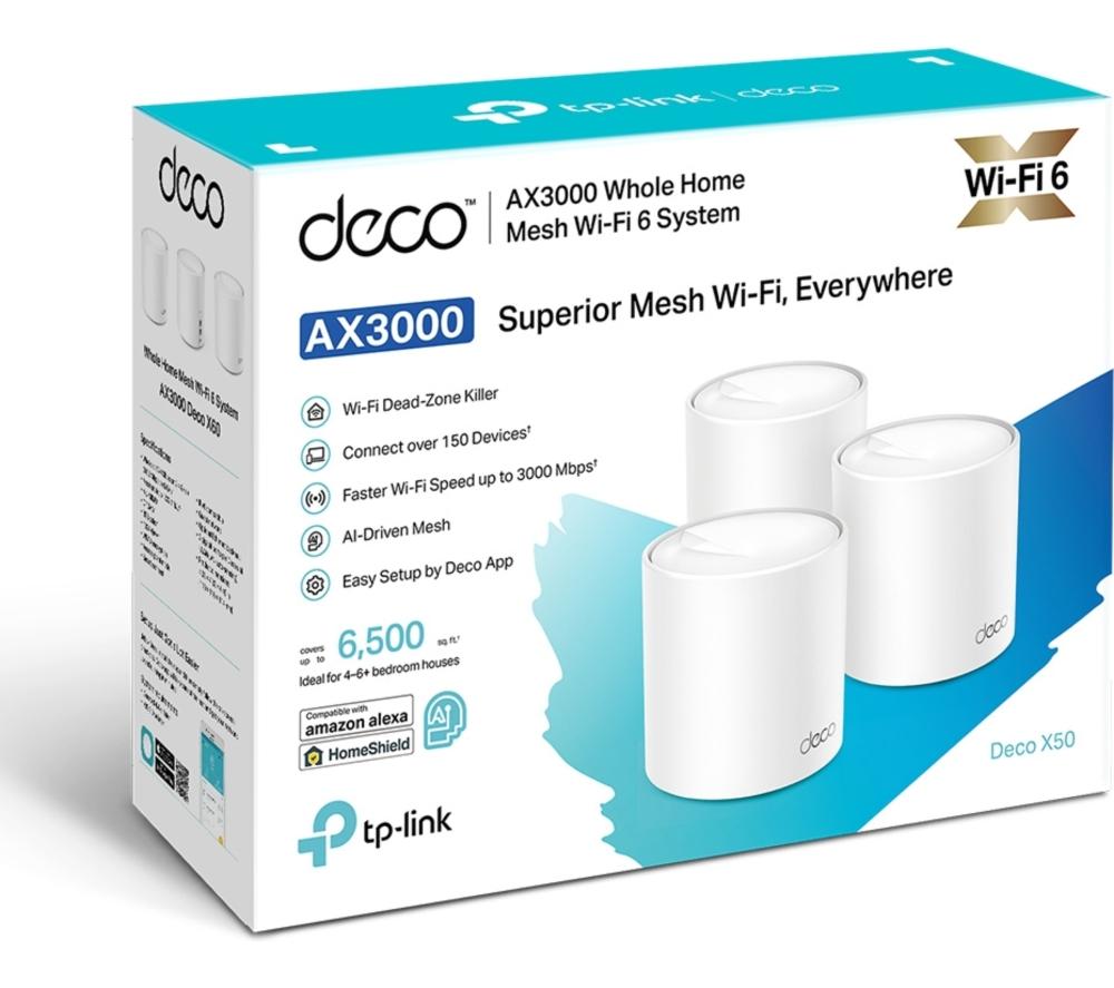 TP-LINK Deco X50 Whole Home WiFi System - Triple Pack