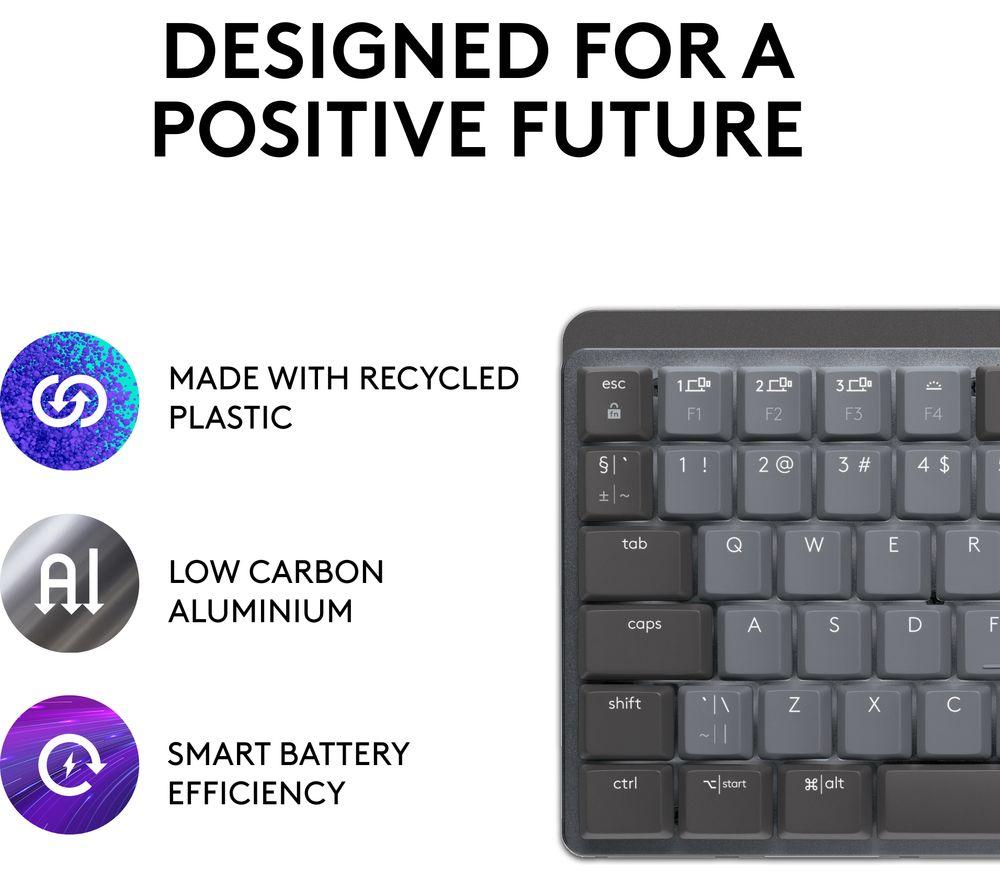 Teclado inalámbrico silencioso táctil Logitech MX Mechanical Mini - Grafito