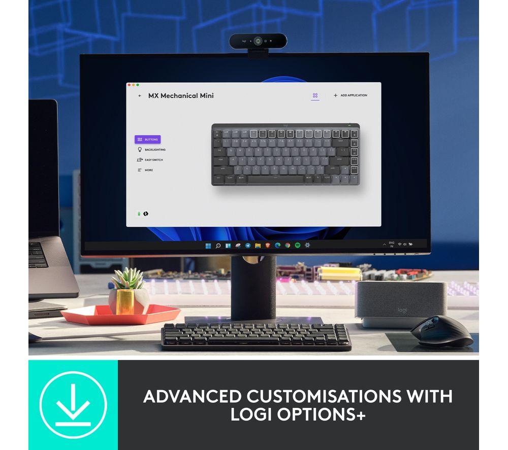 Teclado inalámbrico silencioso táctil Logitech MX Mechanical Mini - Grafito